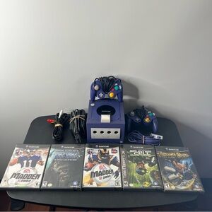 Nintendo GameCube Indigo Console System Bundle Lot With 5 Games Tested & Working